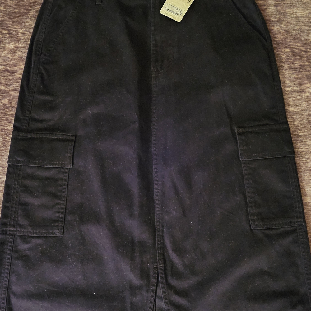 Black Cargo Skirt